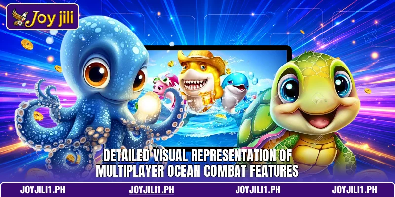 Detailed visual representation of multiplayer ocean combat features Detailed visual representation of multiplayer ocean combat features